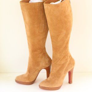 Christian Louboutin Beige Knee High Boots